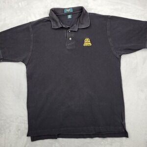 Captain Morgan Shirt Mens‎ XL Black Vintage Polo Liquor Work Employee Gold Adult